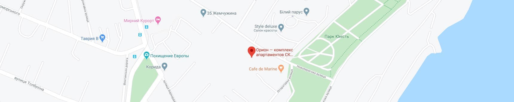 Нажмите, что бы открыть Google Maps Карта Google Комплекс апартаментов Орион