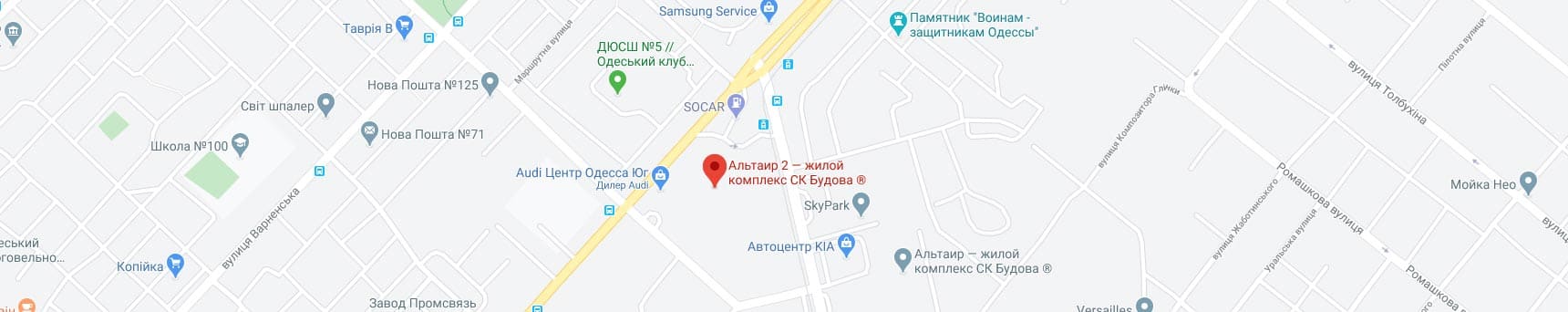 Карта Google ЖК Альтаир-2