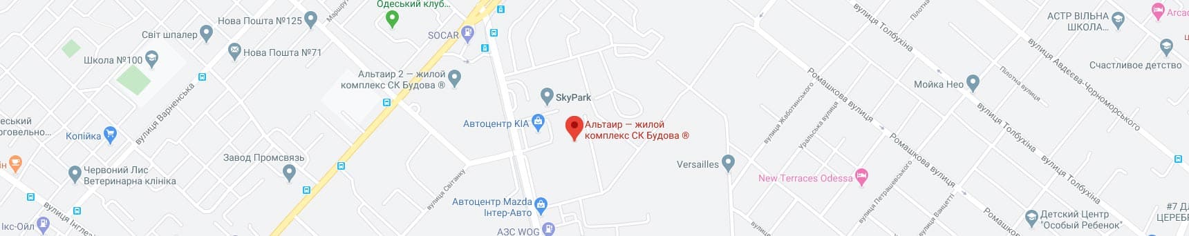 Карта Google ЖК Альтаир