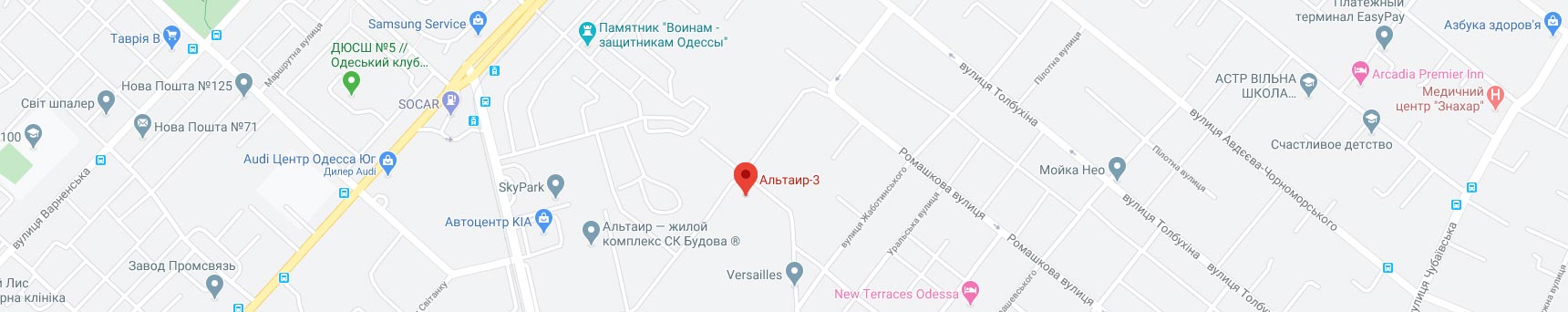 Карта Google ЖК Альтаир-3