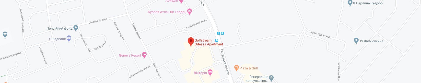 Карта Google ЖК Гольфстрим. Дом на Генуэзской