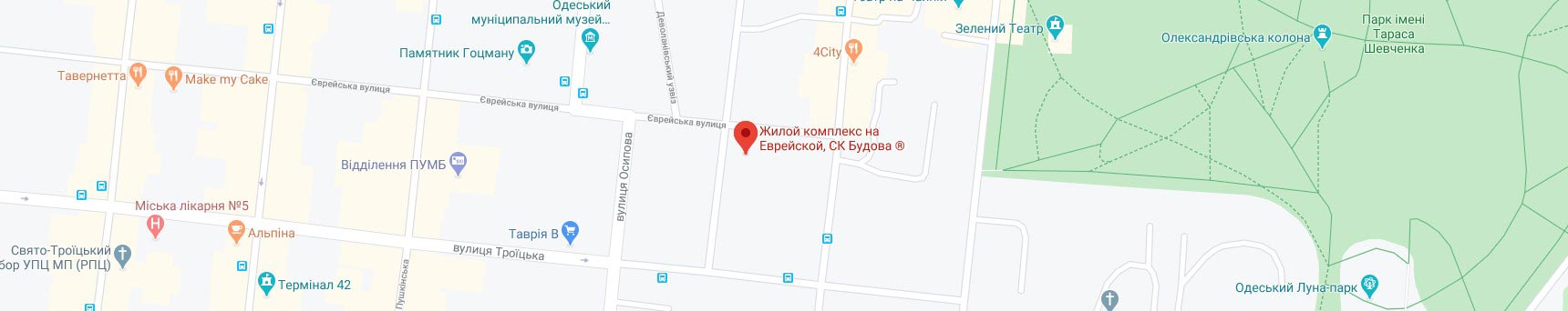 Карта Google ЖК на Еврейской