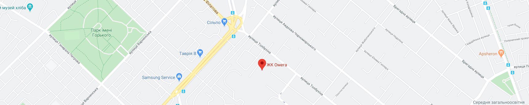 Карта Google ЖК Омега