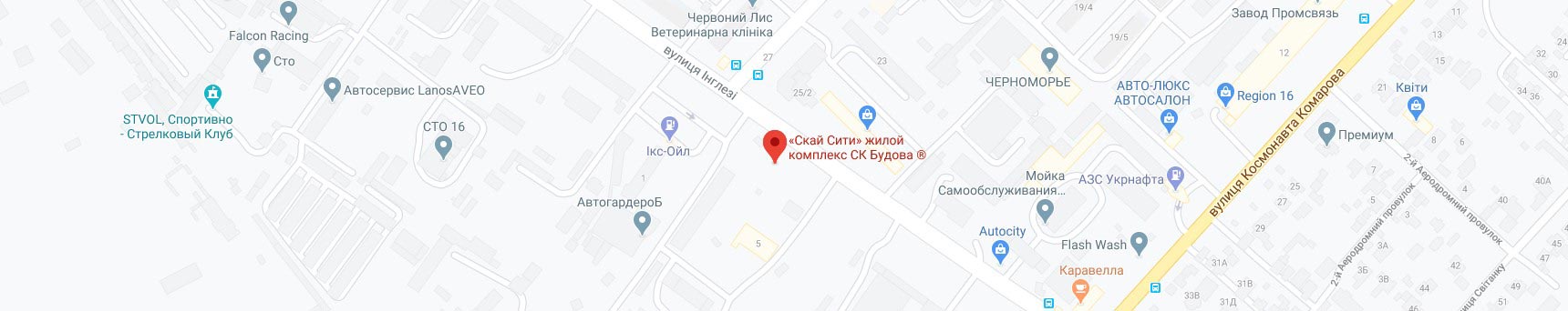 Карта Google ЖК Скай Сити